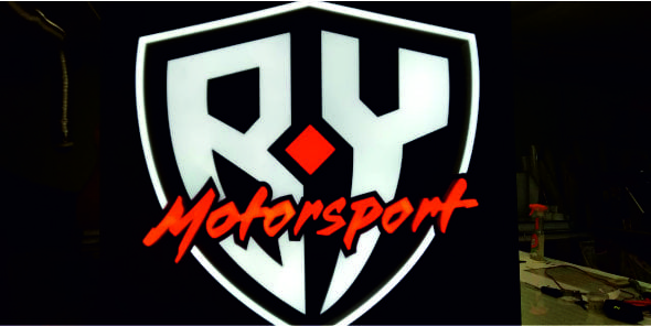 Настенный световой логотип гоночной команды BY Motorsport